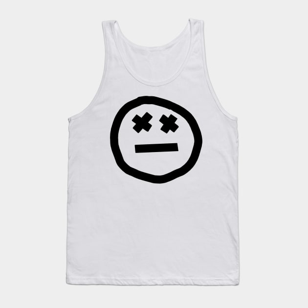 Round Face X Eyes Black Line Tank Top by ellenhenryart